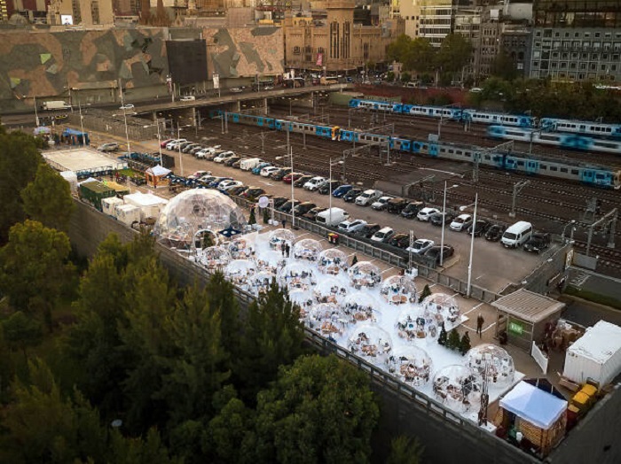 Quảng trường Federation Square - Làng tuyết nhìn từ trên cao
