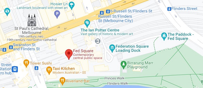 Quảng trường Federation Square - Nhà ga Flinders Street.