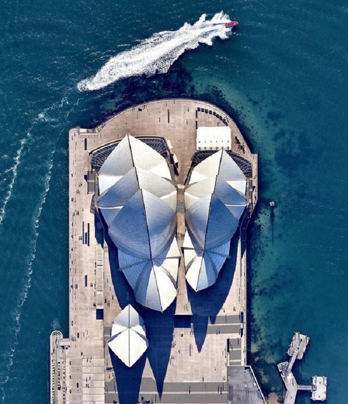 View từ trên cao nhà hát con sò Sydney
